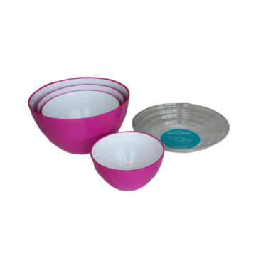 4PC Plastic Salad Bowl Set
