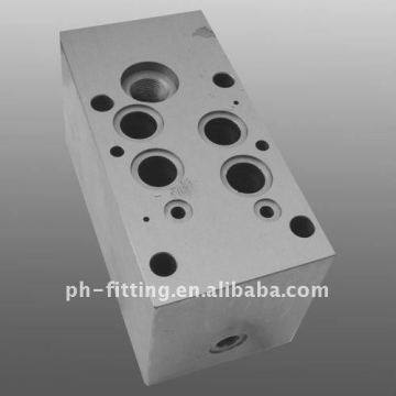 The hydraulic block valve NG25 raw aluminum block
