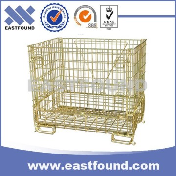 Euro Metal Cage Bins Stackable Storage Wire Cage Pallets