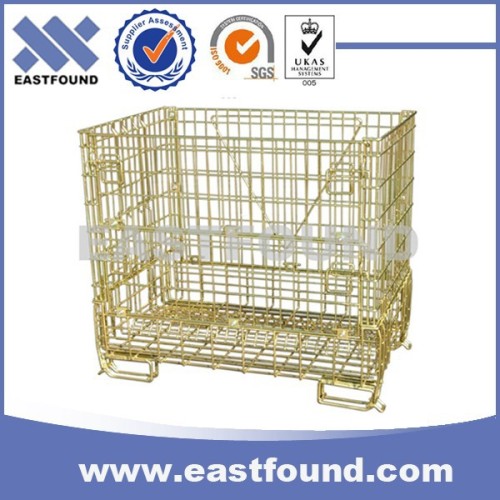 Euro Collapsible Galvanized Used Storage Industrial Wire Rolling Basket