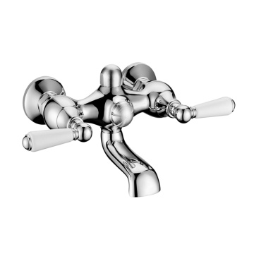 Double lever bath mixer for exposed installation
