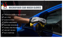 Custom chenille microfiber auto car detailing wash hand mitt