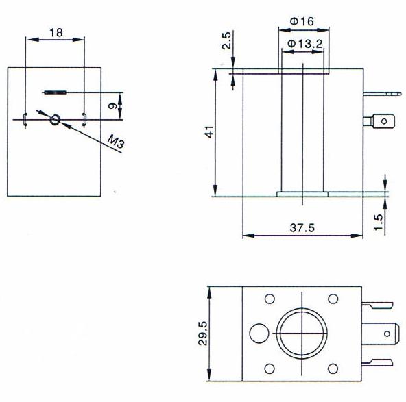 DMF-ZL-B Electromagnetic Pulse Controlled Diaphragm Valve 24VDC/220VAC solenoid coils dimension