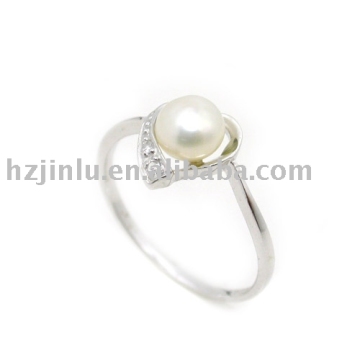 Pearl ring, silver pearl ring(R010301)