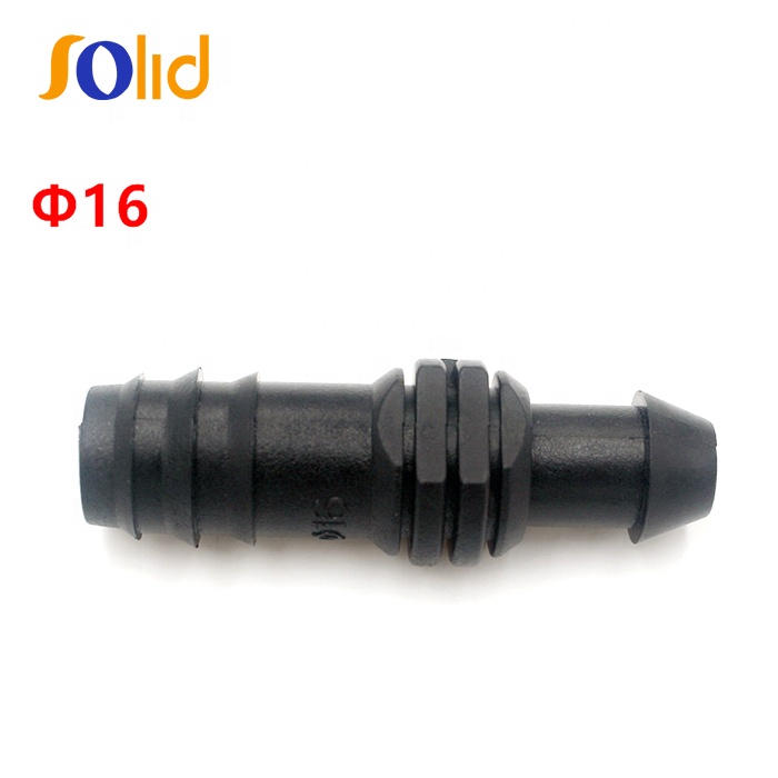 Garden Agricultural 16PE Pipe Barbe Barb Coupling for Micro Irrigation Pipe