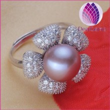 925 sterling silver freshwater pearl ring 9-10mm