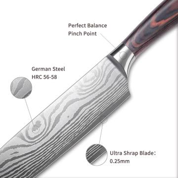 Couteau de chef japonais en acier au carbone, 7 pouces