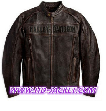 Harley Davidson Mens Roadway Brown Leather Jacket