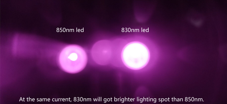 The different from 850nm IR LED and 830nm IR LED