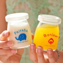 OEM quality lid seal printing clear colorful glass jar