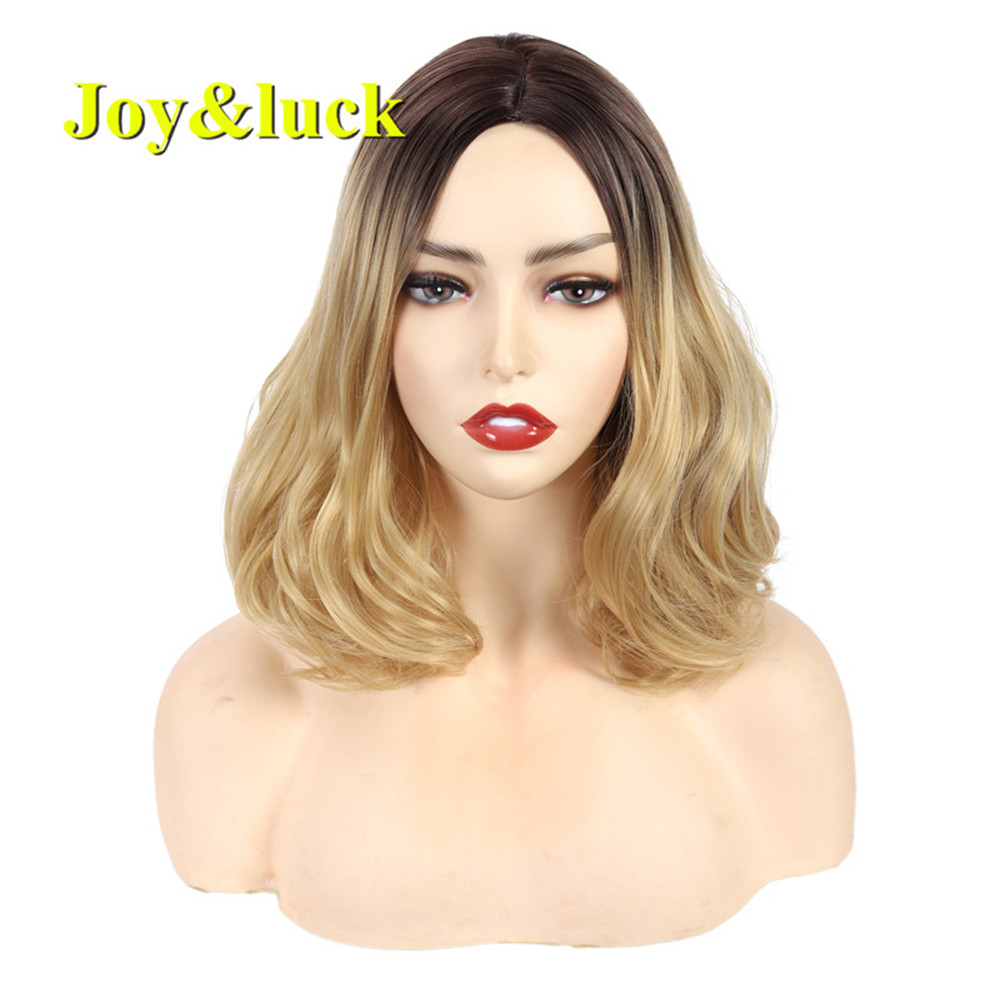 Woman Ladies Wig Wholesale Wigs for Black Women Party Dark Root Brown Ombre Blonde Short Afro Kinky Curly Synthetic Hair Wigs