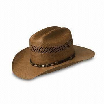 Western Cowboy Hat in Fashionable Design, Made of Natural Paper Straw, OEM Orders are Welcome