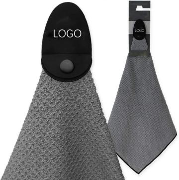 custom logo soft microfiber waffle magnetic golf towel