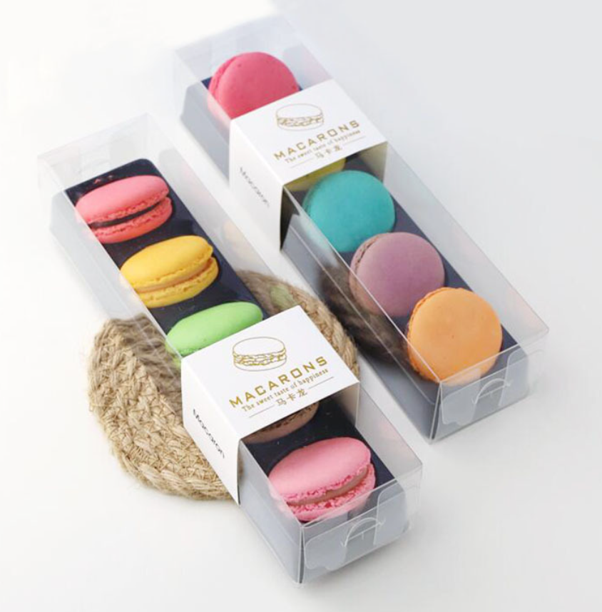 Wadah blister baki kemasan macaron bening plastik