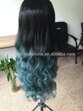 Fashional 20 inch middle part lace front wigs green ombre wig