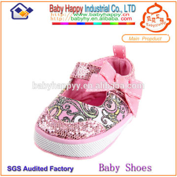 pink rhinestone with bow cotton casual baby dress shoes