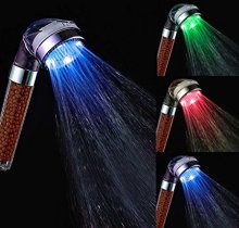 Tricolor LED hand held shower head