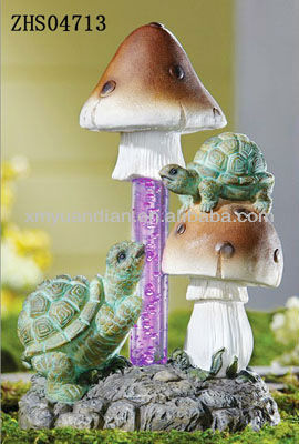 polyresin mushroom solar light decoration