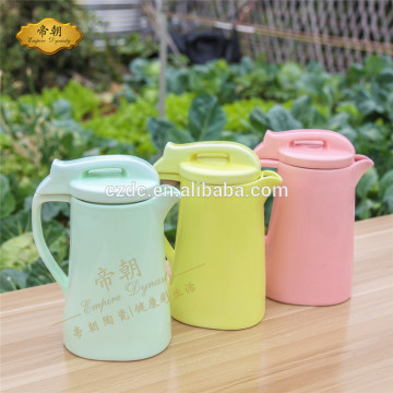 enamel ceramic cool water jug with lid and handle