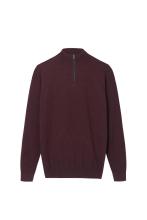 Men's Knitted Quarter Zip Mock-neck Pullover