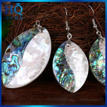 925 silver different shape hot sale paua shell jewelry set