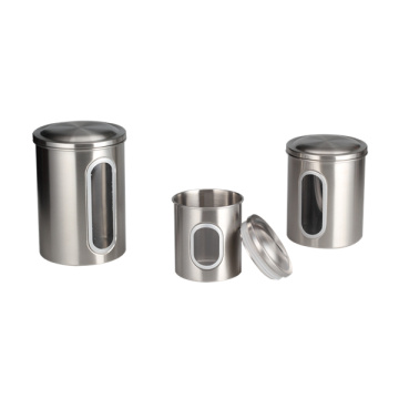 Household Stainless Steel Canister With Window