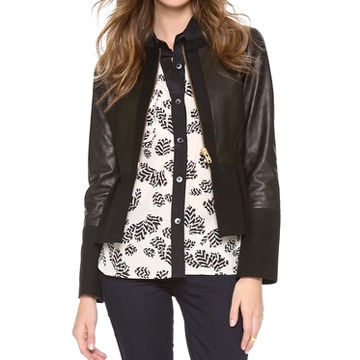 Women's leather coat, made of lamb nappa leather