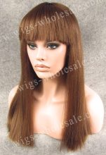 Tyra Banks Wig Yaki Straight Heat Resistant Brown Wig Lace Synthetic