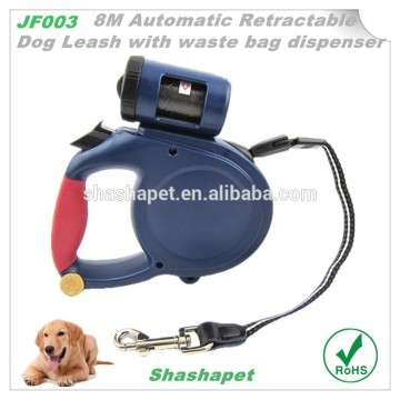 8M Automatic Retractable Dog Leash ,pet leash with waste bag dispenser,dog leash