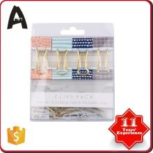Latest style factory supply clover design laser logo binder clips