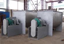 Horizontal ribbon mixer for putty