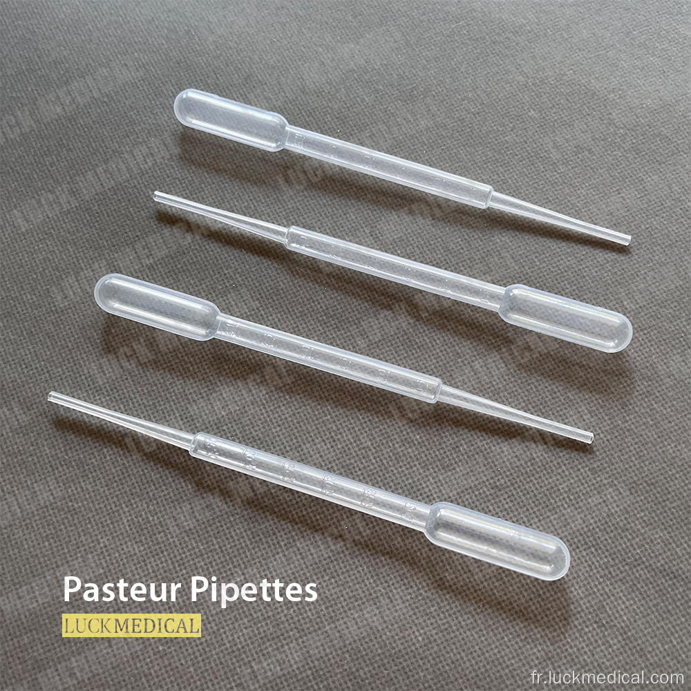 PLSATIC PASTEUR PIPETTE LAB Utilisation de 1 ml / 3 ml / 5 ml