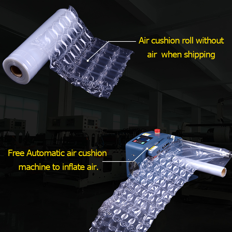 Air Pillow Cushion Bubble Bag Air Void Film Packaging Work with Air Cushion Maker Machine