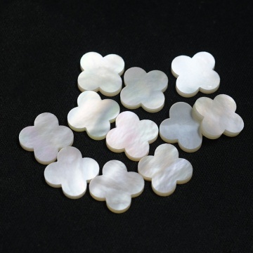 Four-Leaf Clover Natural White Shell Loose Stones