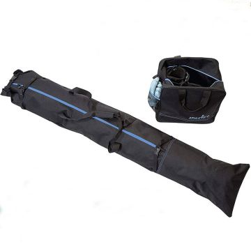 Double Ski Travel Bag Combo: Padded Ski Roller, Boot Bag, and Transport Store