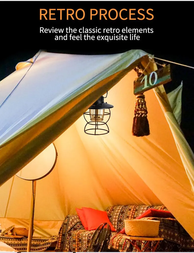 Waterproof LED Camping Lamp with USB Charging for Outdoors