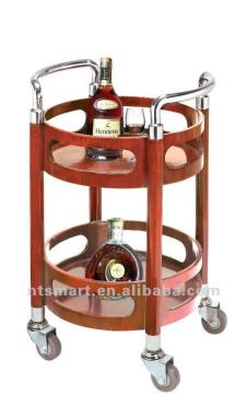 wooden wine trolley