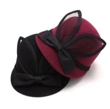 Guangzhou factory custom cat ear roll up brim Fedora hats