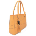 Yellow Leather Tote Bag Shopper Women's Bag