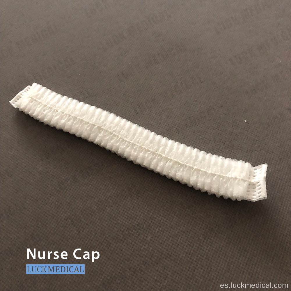 Gorra de enfermería blanca no tejida