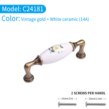 ceramic knob flower cupboard handles small