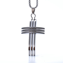 Three Lines High Polishing Jesus Christ Cross Pendant