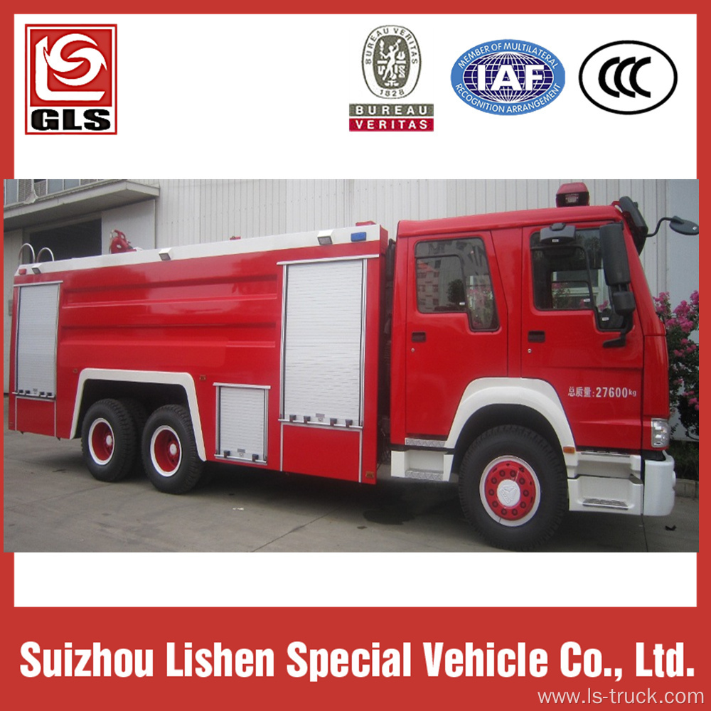 6X4 HOWO foam fire truck 16000L