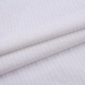 White Stripes Pigment Print Cotton Fabric