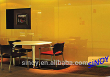 RAL 1016 sulfur yellow back painted glass / lacquered glass for interior designs