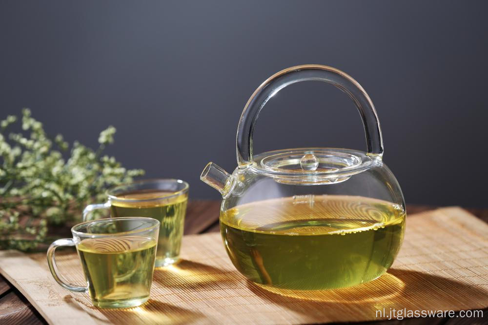 Handgemaakte borosilicaat hittebestendige glazen theepot