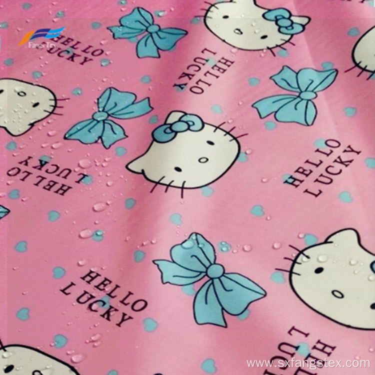 Polyester 190T PVC Taffeta Printed Waterroof Children Fabric