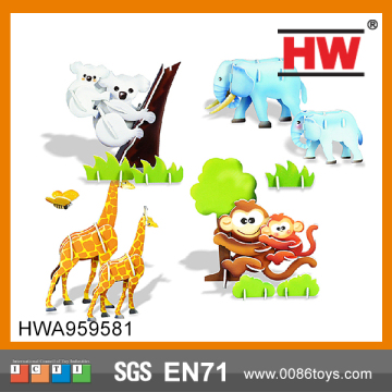 cardboard DIY animal toy 3d animal puzzle