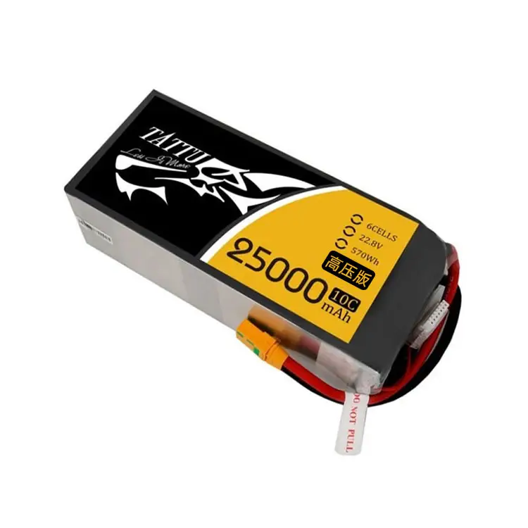 Tattu 6s 22.8v الجهد العالي بطارية Lipo 22000mah 25000mah 32000mAh