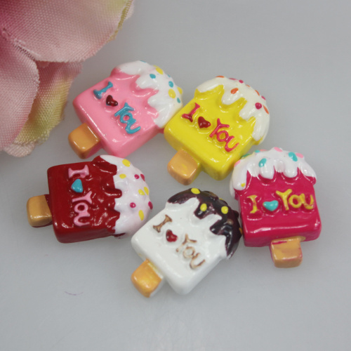 Factory wholesale funny cute flat simulation cake fruit resin decoration for jewelry making accessoires